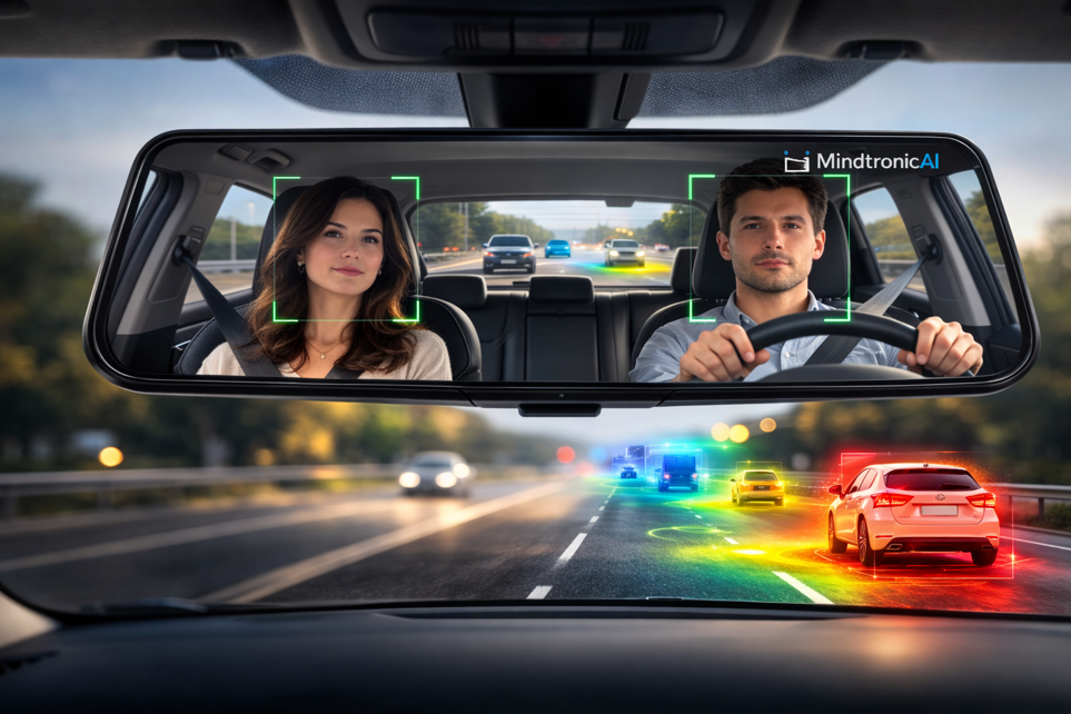 Concept visualization of HORUSEE intelligent rear-view mirror